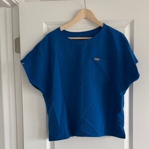 Figs Royal Blue Arua Relaxed Scrub Top